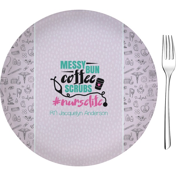 Custom Nursing Quotes 8" Glass Appetizer / Dessert Plates - Single or Set (Personalized)