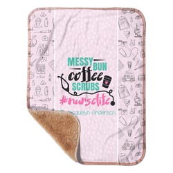 Nursing Quotes Sherpa Baby Blanket - 30" x 40" w/ Name or Text