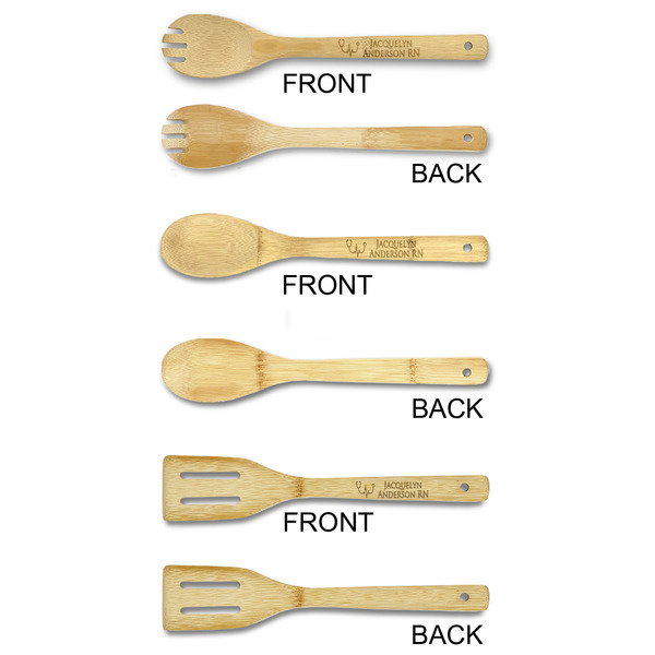 Nursing Quotes Bamboo Cooking Utensils Set - Single Sided- APPROVAL