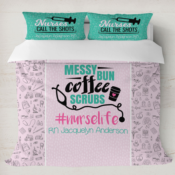 Custom Nursing Quotes Duvet Cover Set - King (Personalized)