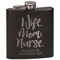 Nursing Quotes Black Flask - Engraved Front