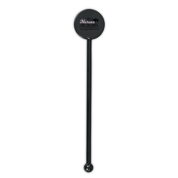 Nursing Quotes Black Plastic 5.5" Stir Stick - Round - Single Stick