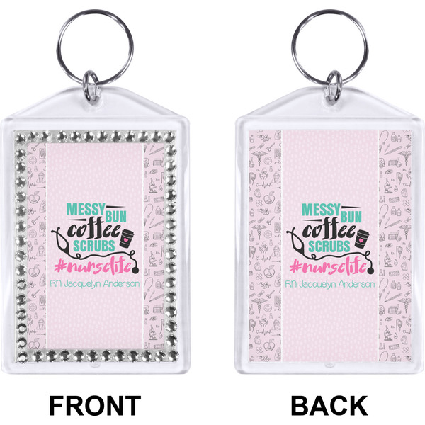 Nursing Quotes Bling Keychain (Front + Back)