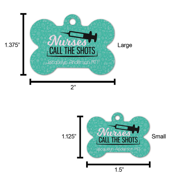 Nursing Quotes Bone Shaped Dog ID Tag - Large - Scale