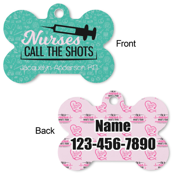 Nursing Quotes Bone Shaped Dog Tag - Front & Back