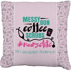 Nursing Quotes Faux-Linen Throw Pillow 16" (Personalized)