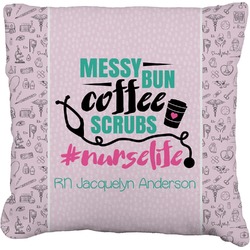 Nursing Quotes Faux-Linen Throw Pillow 18" (Personalized)