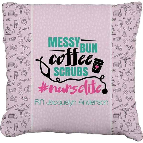 Custom Nursing Quotes Faux-Linen Throw Pillow 20" (Personalized)