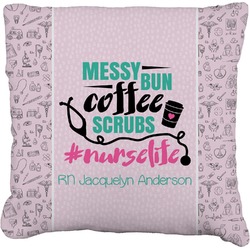 Nursing Quotes Faux-Linen Throw Pillow 26" (Personalized)