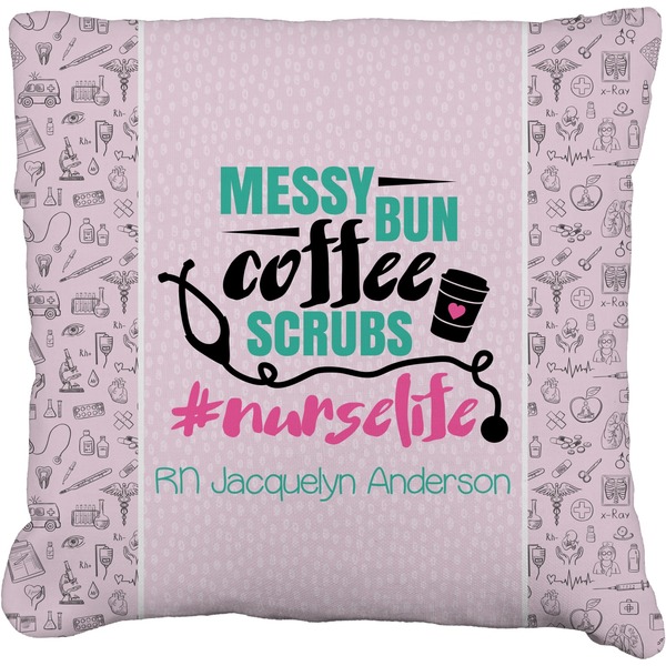 Custom Nursing Quotes Faux-Linen Throw Pillow 26" (Personalized)