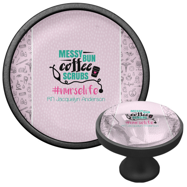 Nursing Quotes Cabinet Knob - Black - Multi Angle