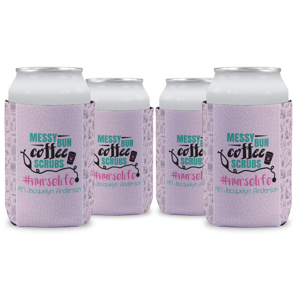 Custom Nursing Quotes Can Cooler (12 oz) - Set of 4 w/ Name or Text