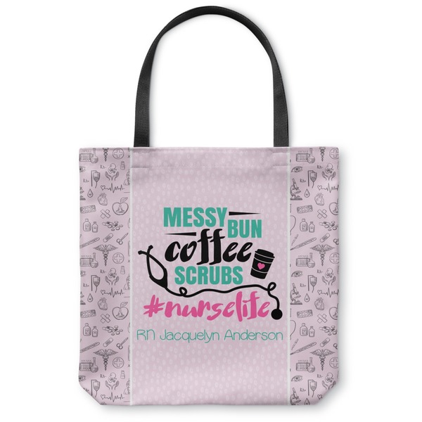 Custom Nursing Quotes Canvas Tote Bag - Small - 13"x13" (Personalized)