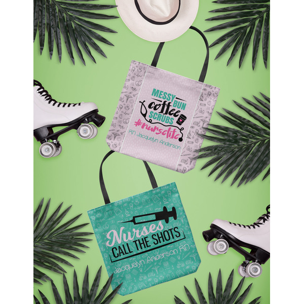 Nursing Quotes Canvas Tote Lifestyle Front and Back