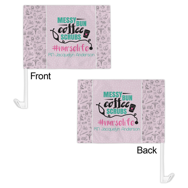 Nursing Quotes Car Flag - 11" x 8" - Front & Back View