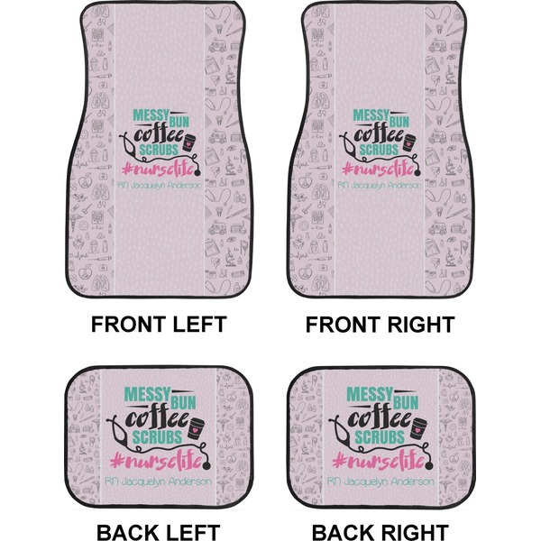 Nursing Quotes Car Floor Mats Set (2F + 2B)