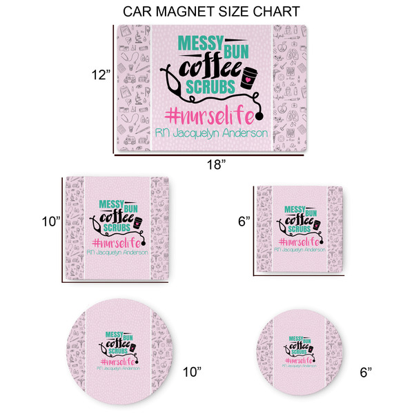 Nursing Quotes Car Magnets - SIZE CHART
