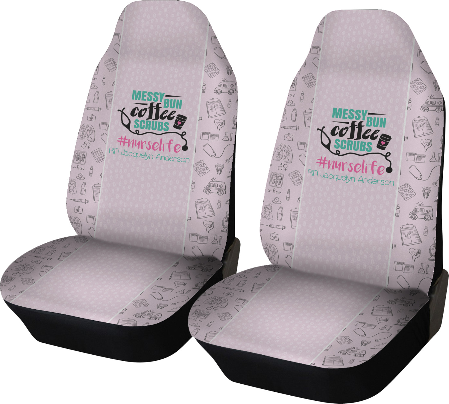 Nursing Quotes Car Seat Covers (Set of Two) (Personalized) YouCustomizeIt