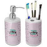 Nursing Quotes Ceramic Bathroom Accessories Set (Personalized)