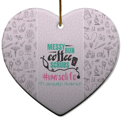 Nursing Quotes Heart Ceramic Ornament w/ Name or Text