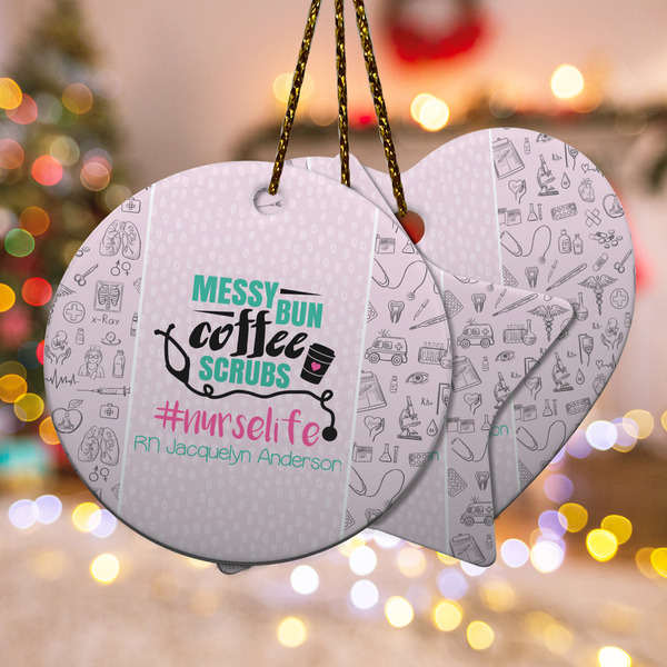 Custom Nursing Quotes Ceramic Ornament w/ Name or Text