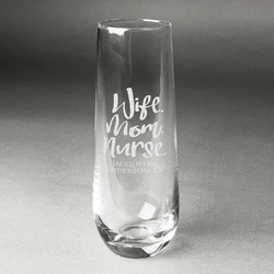Nursing Quotes Champagne Flute - Stemless Engraved - Single (Personalized)