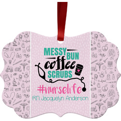 Nursing Quotes Metal Frame Ornament - Double Sided w/ Name or Text