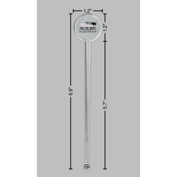 Nursing Quotes Clear Plastic 7" Stir Stick - Round - Dimensions