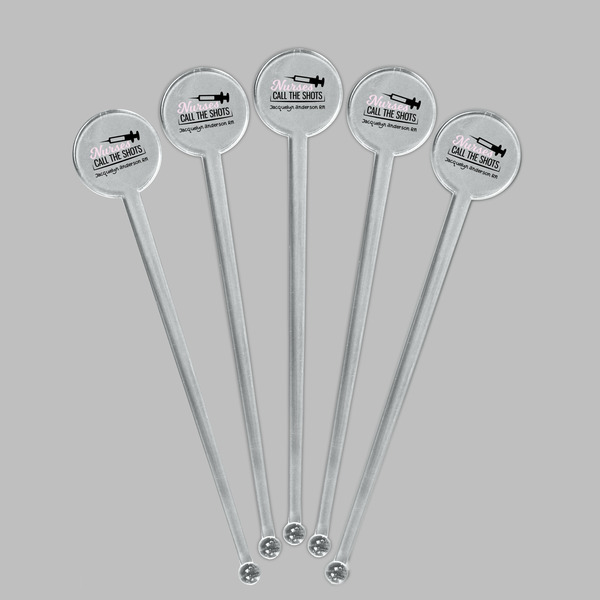 Nursing Quotes Clear Plastic 7" Stir Stick - Round - Fan View