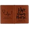 Nursing Quotes Cognac Leather Passport Holder Outside Double Sided - Apvl