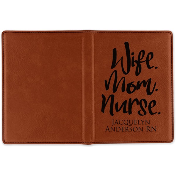 Nursing Quotes Cognac Leather Passport Holder Outside Single Sided - Apvl