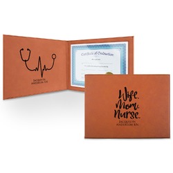 Nursing Quotes Leatherette Certificate Holder - Front and Inside (Personalized)