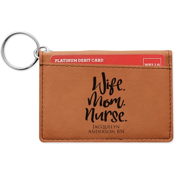 Custom Nursing Quotes Leatherette Keychain ID Holder - Double Sided (Personalized)