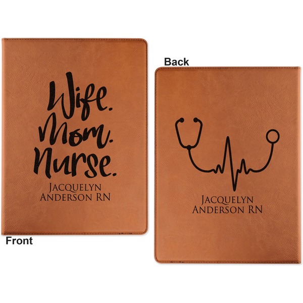 Nursing Quotes Cognac Leatherette Portfolios with Notepad - Small - Double Sided- Apvl