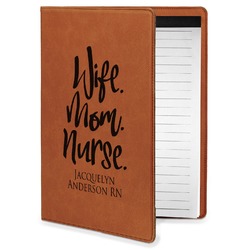 Nursing Quotes Leatherette Portfolio with Notepad - Small - Double Sided (Personalized)
