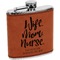 Nursing Quotes Cognac Leatherette Wrapped Stainless Steel Flask