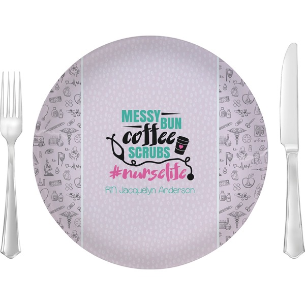 Custom Nursing Quotes 10" Glass Lunch / Dinner Plates - Single or Set (Personalized)