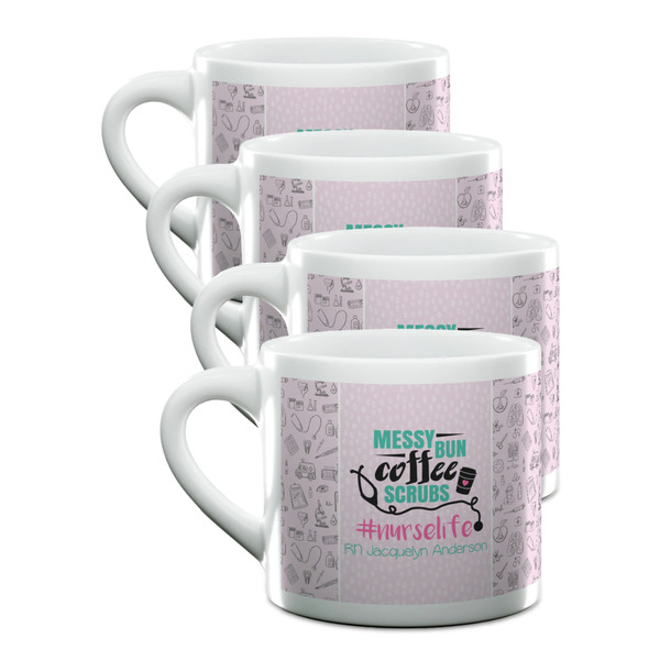 Custom Nursing Quotes Double Shot Espresso Cups - Set of 4 (Personalized)