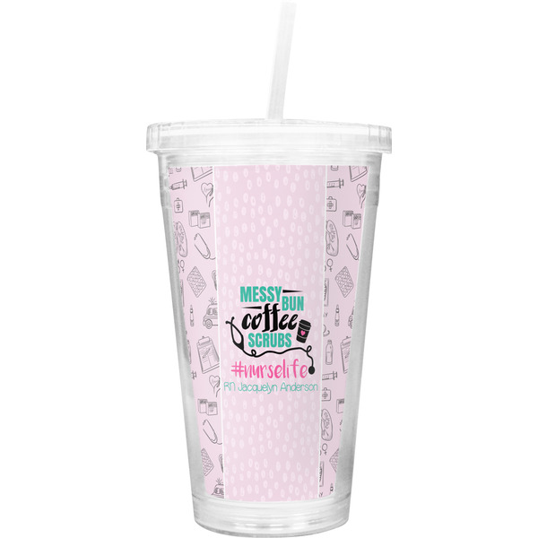 Custom Nursing Quotes Double Wall Tumbler with Straw (Personalized)