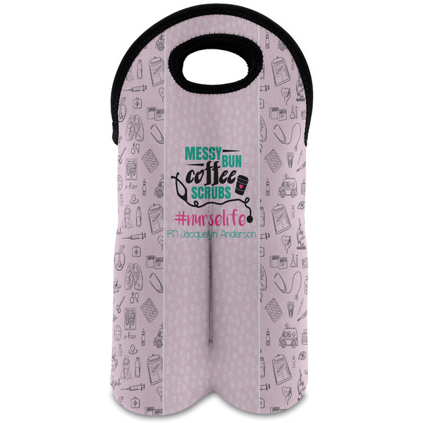 Custom Nursing Quotes Wine Tote Bag (2 Bottles) (Personalized)