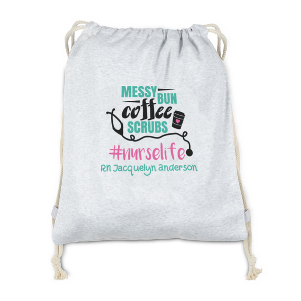 Custom Nursing Quotes Drawstring Backpack - Sweatshirt Fleece - Double Sided (Personalized)