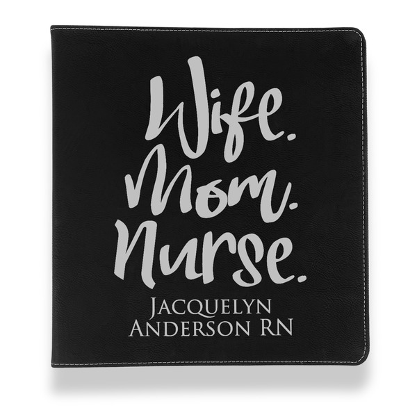 Nursing Quotes Leather Binder - 1" - Black - Front View