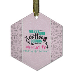 Nursing Quotes Flat Glass Ornament - Hexagon w/ Name or Text