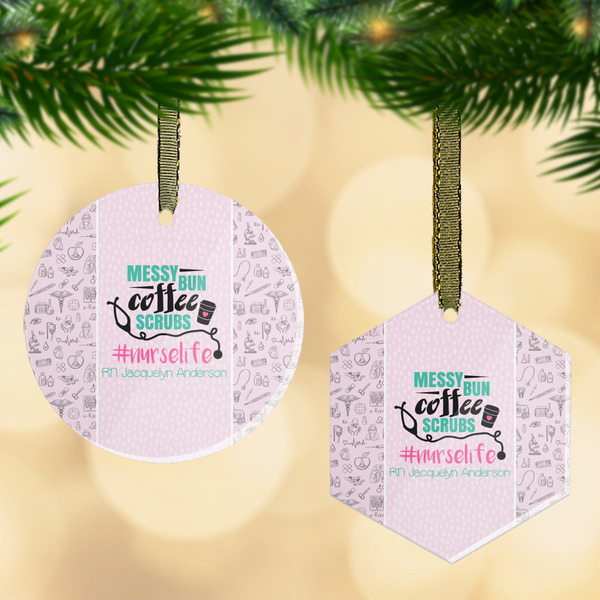Custom Nursing Quotes Flat Glass Ornament w/ Name or Text