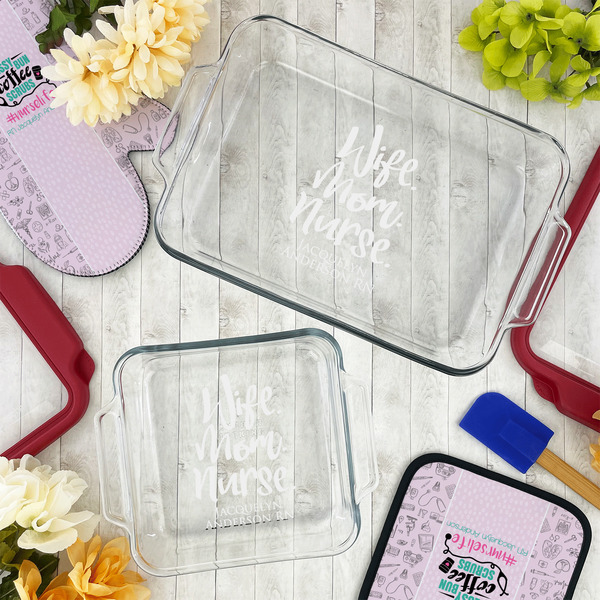 Nursing Quotes Glass Baking Dish Set - LIFESTYLE