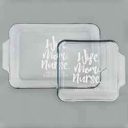 Nursing Quotes Set of Glass Baking & Cake Dish - 13in x 9in & 8in x 8in (Personalized)