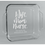 Nursing Quotes Glass Cake Dish - 8in x 8in (Personalized)
