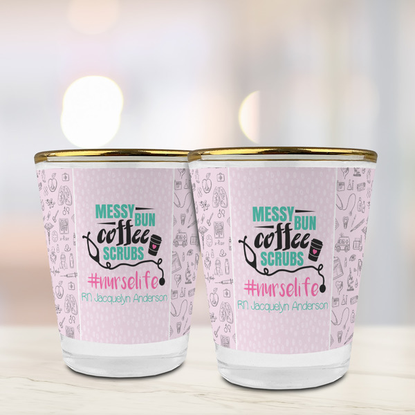 Nursing Quotes Glass Shot Glass - with gold rim - LIFESTYLE