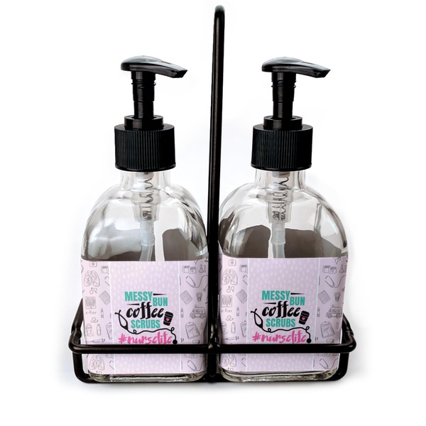 Custom Nursing Quotes Glass Soap & Lotion Bottle Set (Personalized)