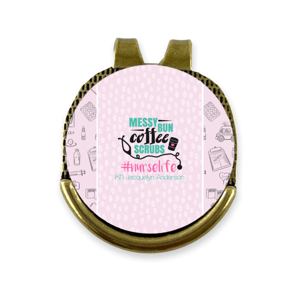 Custom Nursing Quotes Golf Ball Marker - Hat Clip - Gold
